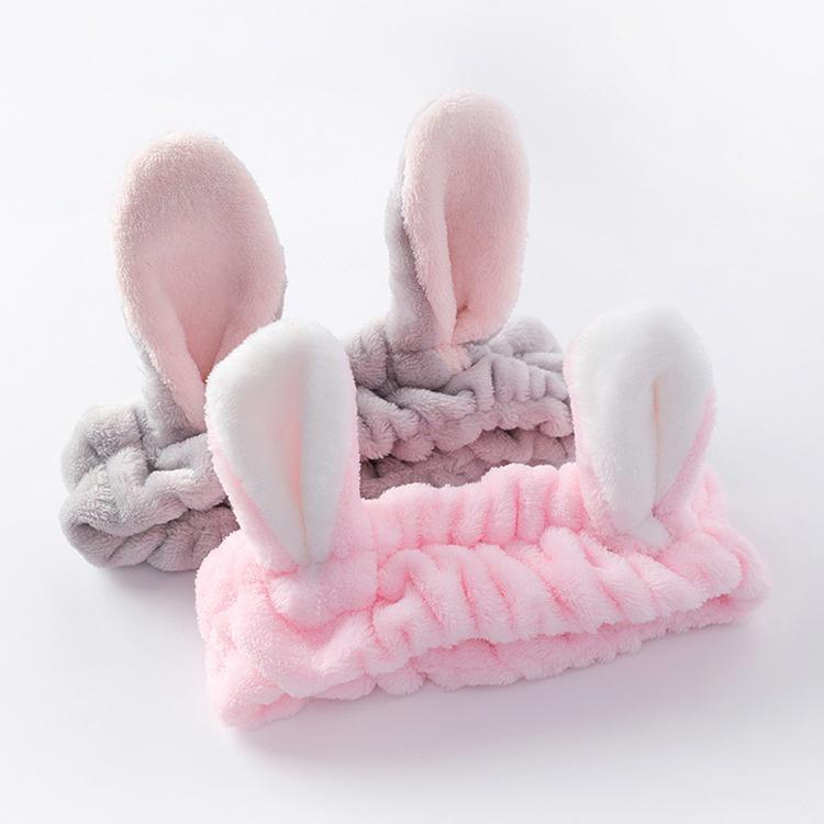 Băng đô rửa mặt Sumio bờm cài tóc tai thỏ cute vải nhung mềm mịn skincare nhiều màu thời trang Hàn Quốc BD001