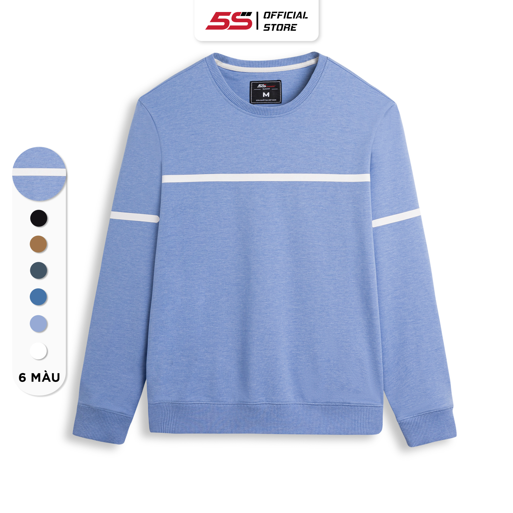 Áo Sweater Nỉ Nam 5S  Dài Tay Cổ Tròn, Vải Cotton USA Cao Cấp, Mềm Mại, Giữ Ấm Tốt, Thiết Kế Năng Động (ANO22013)