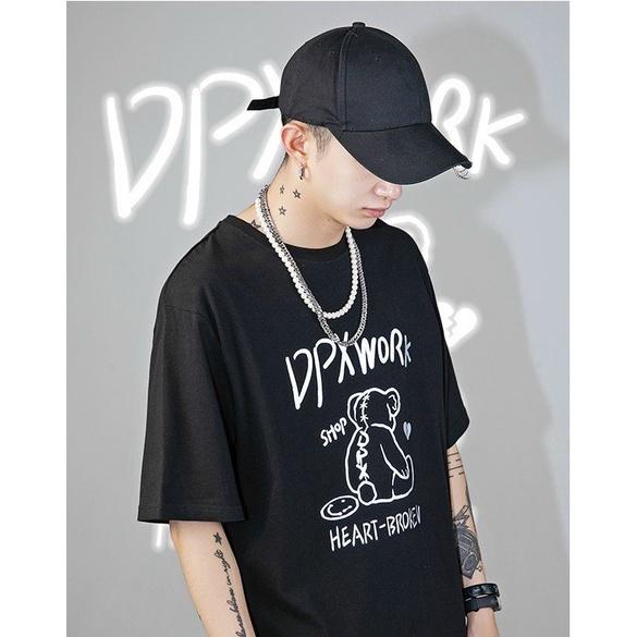 Áo thun nam tay ngắn phản quang bạc DPXWORK độc lạ năng động cool ngầu,Áo thun Unisex tay lỡ in Logo độc lạ phản quang bạc ( Đen, Trắng )