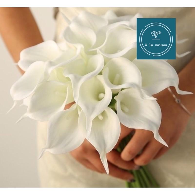 Hoa giả - Calla LiLy nhí 35cm mô phỏng giống thật, hoa cô dâu, hoa decor trang trí