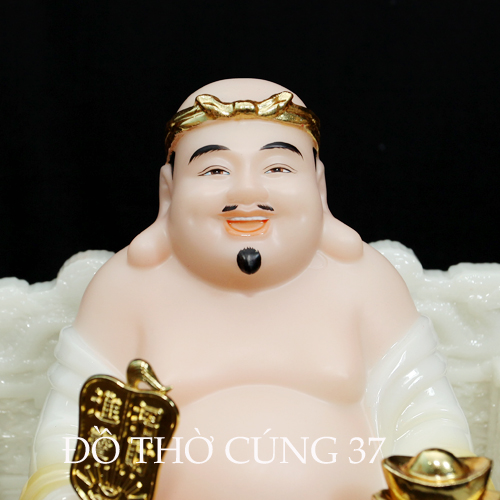 TƯỢNG THẦN TÀI THỔ ĐỊA MÀU VÀNG CAM - BỘT ĐÁ CAO CẤP - HÀNG NHẬP KHẨU