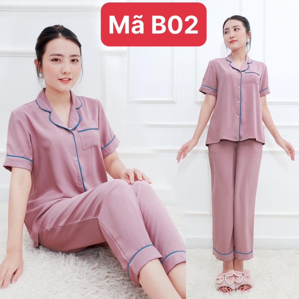 Bộ đồ ngủ lụa pijama nữ, chất lụa Latin Loại 1 cao cấp, Đồ mặc ở nhà thoải mái trẻ trung có đủ size, đủ mẫu