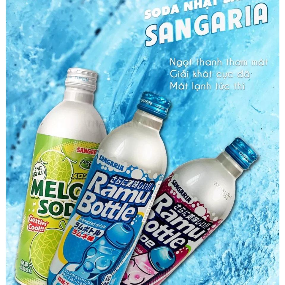 Nước Soda Sangaria 500g có ga 3 vị nội địa Nhật Bản