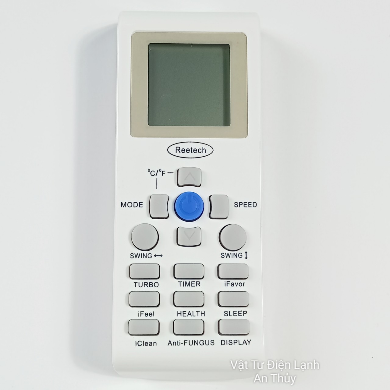 Remote máy lạnh REETECH nút nguồn xanh dương - Điều khiển máy lạnh REETECH - Remote điều hòa REETECH - Điều khiển điều hòa REETECH