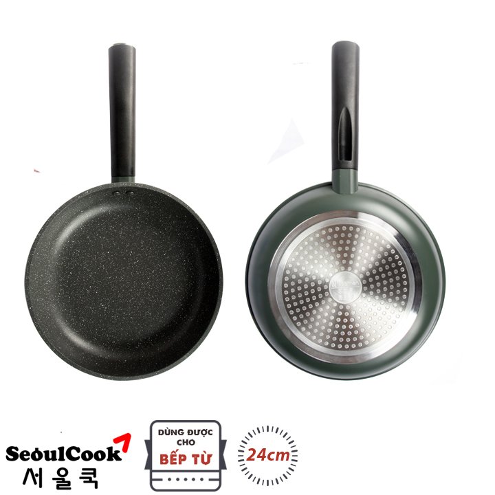 Combo nồi 20cm + chảo 24 cm đáy từ/Induction cao cấp Hàn Quốc Seoulcook Healthy, thiết kế hiện đại, dùng được tất cả các bếp - Hàng chính hãng