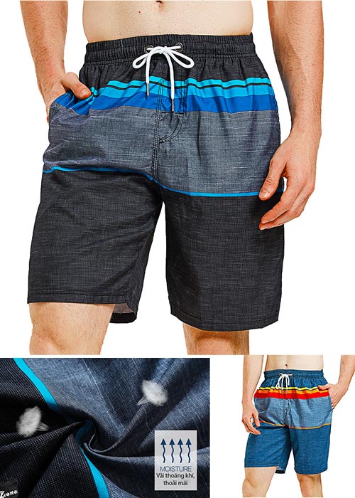 Quần shorts đi biển nam vải dù, phong cách