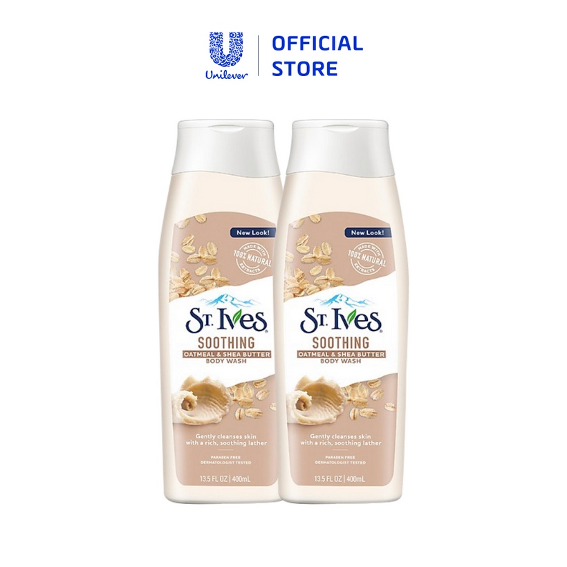 Bộ 2 Sữa tắm St.Ives Yến Mạch và Bơ 400ml