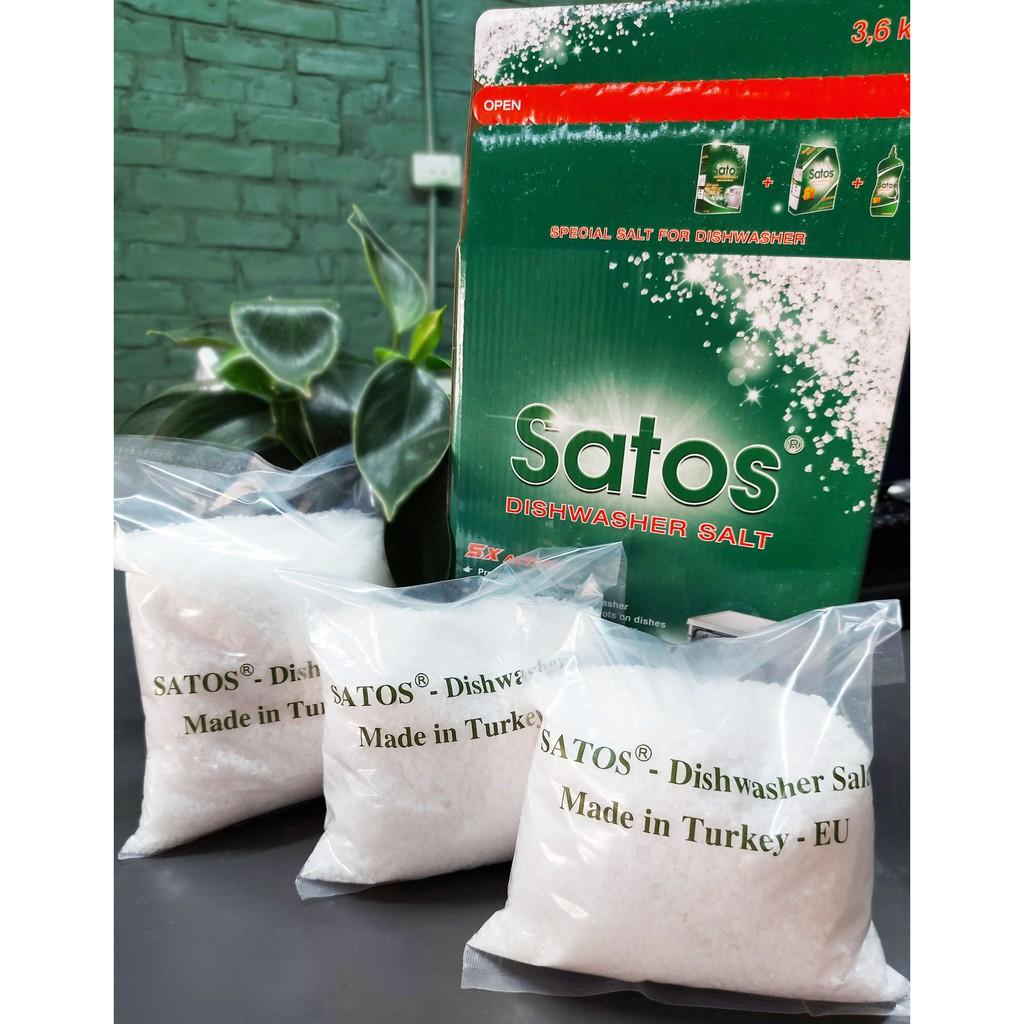 Muối rửa bát Satos 3.6kg, dành cho máy rửa bát, với độ tinh khiết 99.4%,