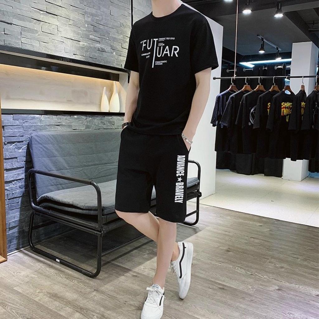 Set đồ nam tay lửng quần đùi co giãn thấm hút mồ hôi cực thoáng mát cá tính thời trang siêu hót của giới trẻ