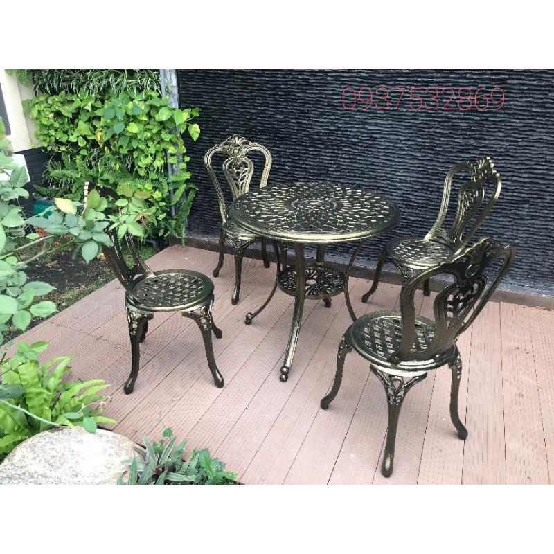 Bộ bàn ghế nhôm đúc sân vườn cao cấp