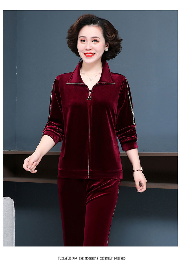 Bộ Đồ Nhung Cho Mẹ Giản Dị AB58 - Hàng Quảng Châu Cao Cấp