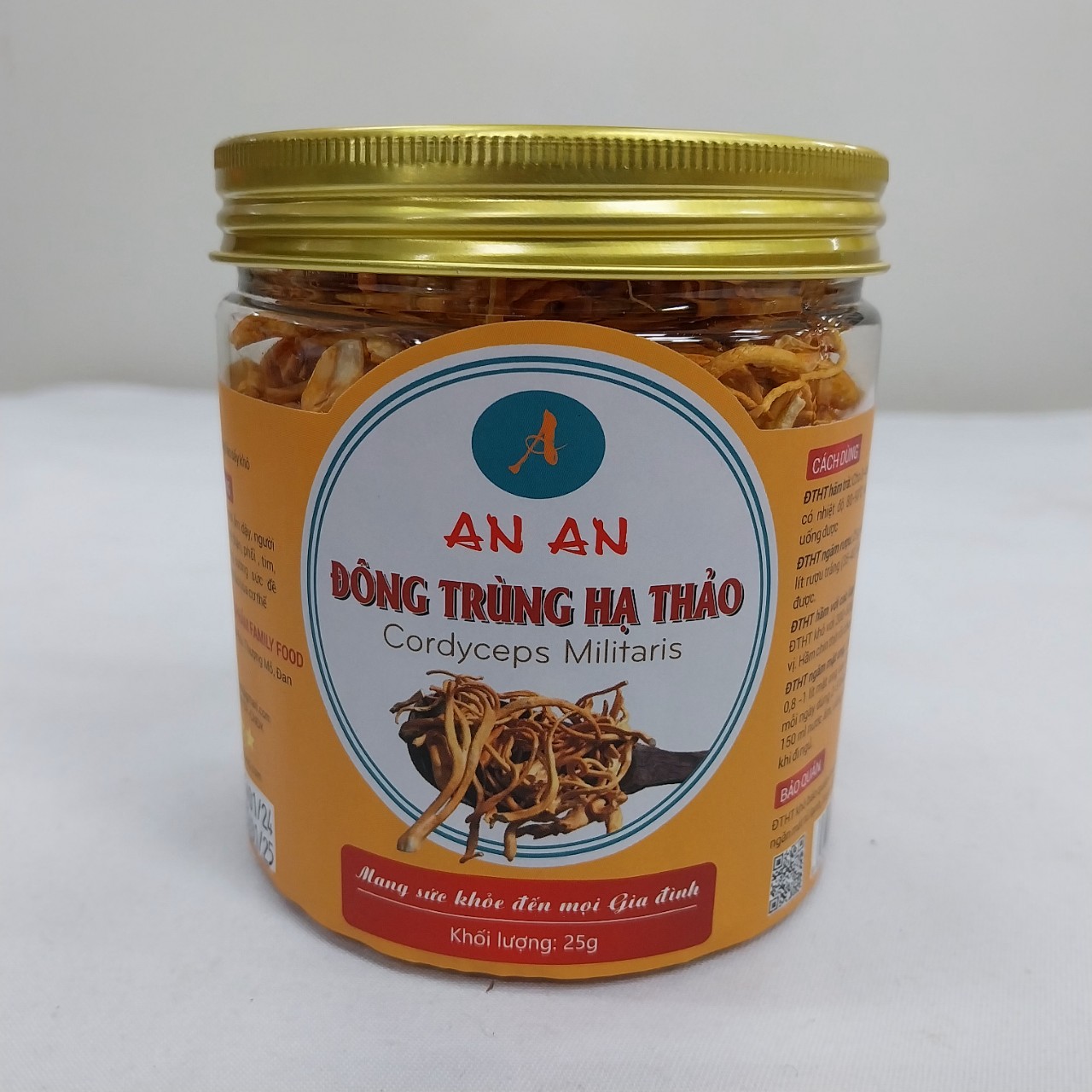 Đông trùng hạ thảo An An 25gr sấy thăng hoa, Giúp bồi bổ sức khỏe, Cải thiện sinh lý, Tăng cường chức năng hệ hô hấp