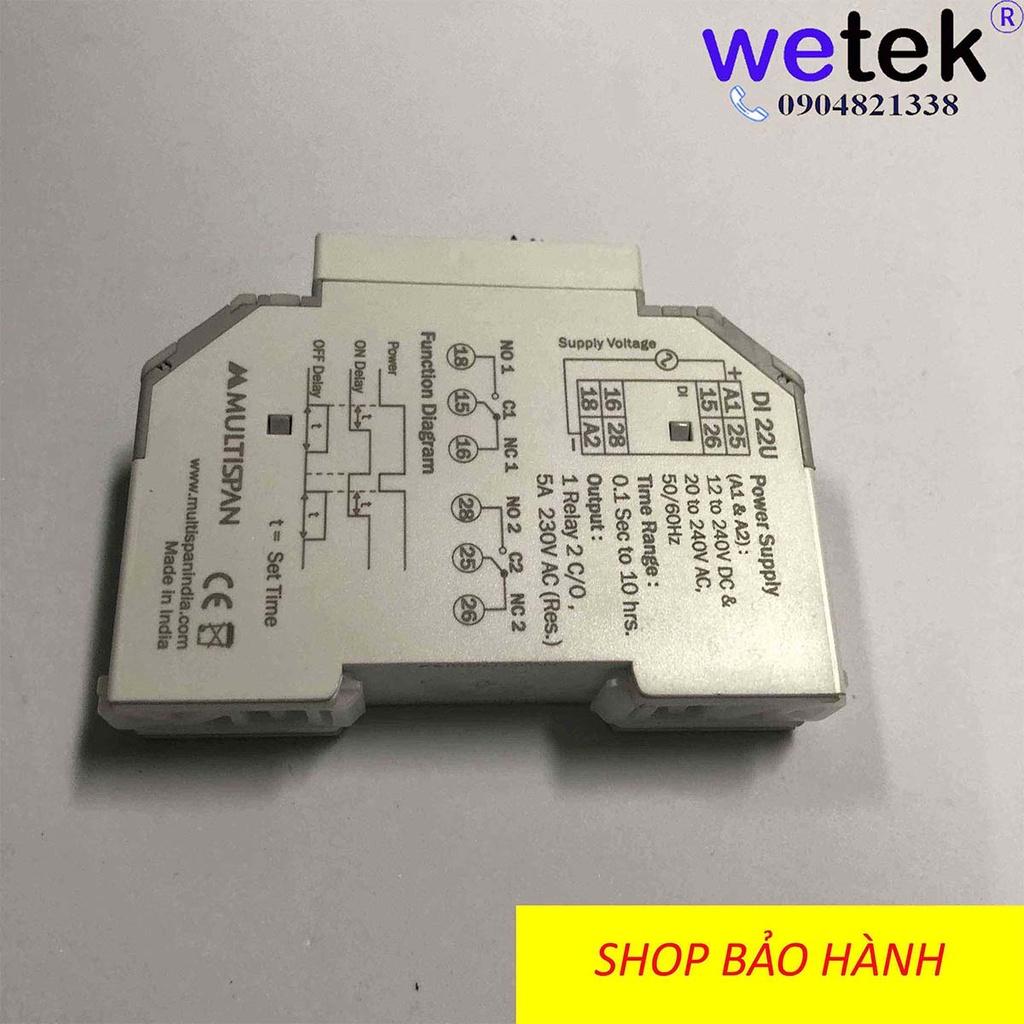 Multispan DI-22 timer đóng trễ mở trễ dải rộng công nghiệp rẻ tốt 0.1s tới 10h, 2 cặp tiếp điểm