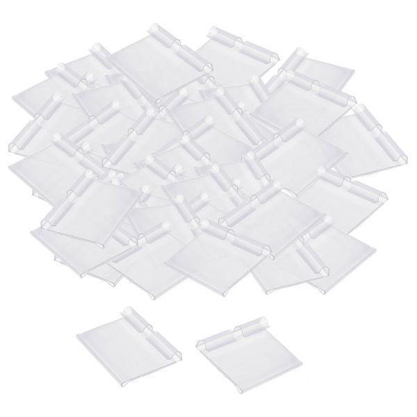 10x Pack of 50 Transparent Plastic Merchandise Shelf Price Tag Label Holder for Shops Warehouse Reusable