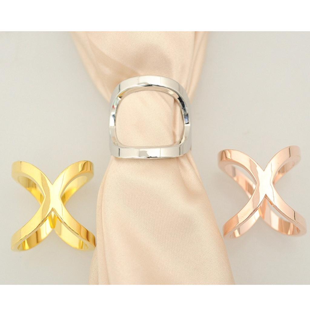 2pcs Cross Hollow Design Scarf Buckle Rings Clips for Woman Girls Jewelry