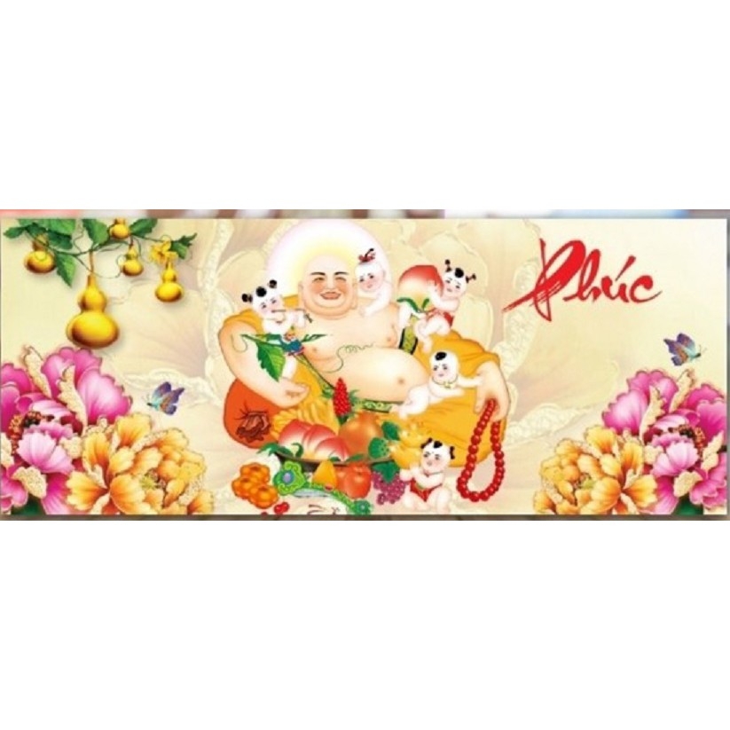 TRANH THÊU CHỮ THẬP 3D PHÚC ĐÁO 85x43CM - TỰ THÊU