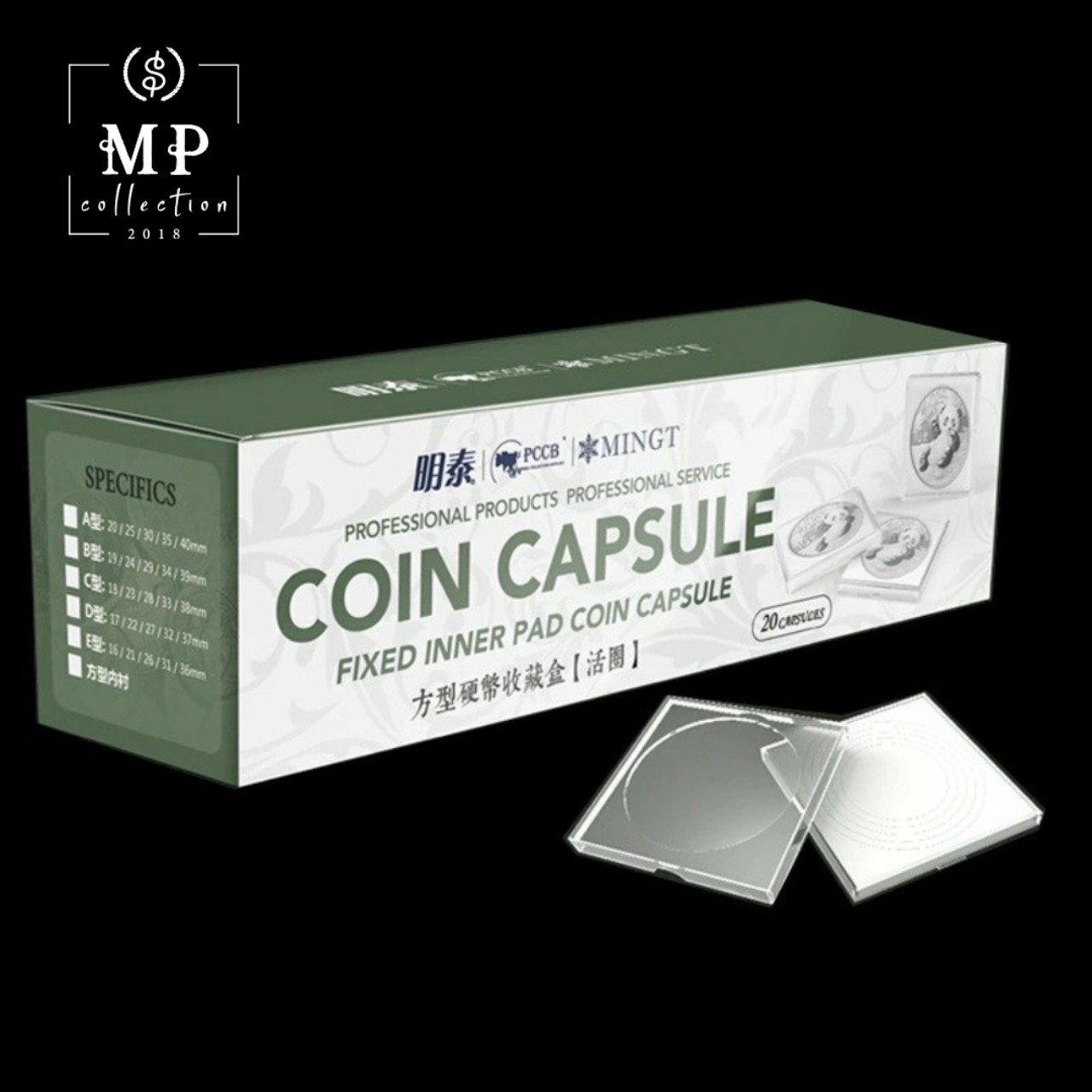 Hộp 20 Capsule vuông đựng xu dùng để bảo quản xu sưu tầm