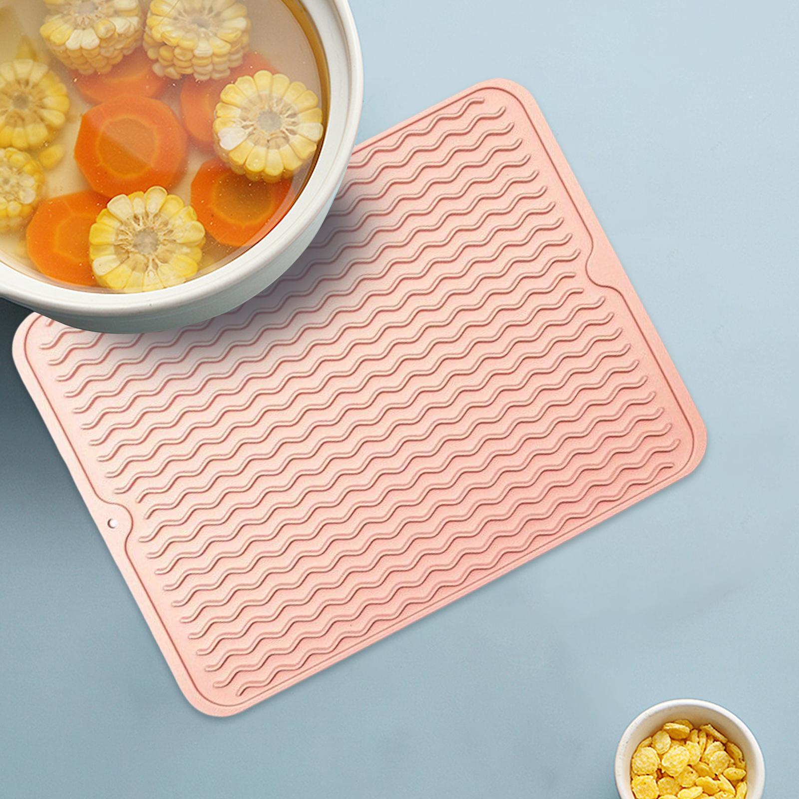 2x Silicone Drain Pad Waterproof Heat Insulation Hot Pot Holder Drying Mat