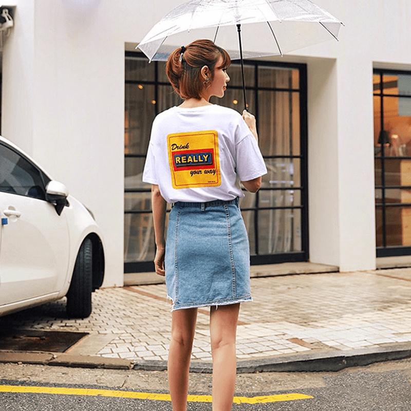 Áo Thun Nữ Tay Lỡ Unisex In Hình Drink REALLY ATN4567 - J.A Shop