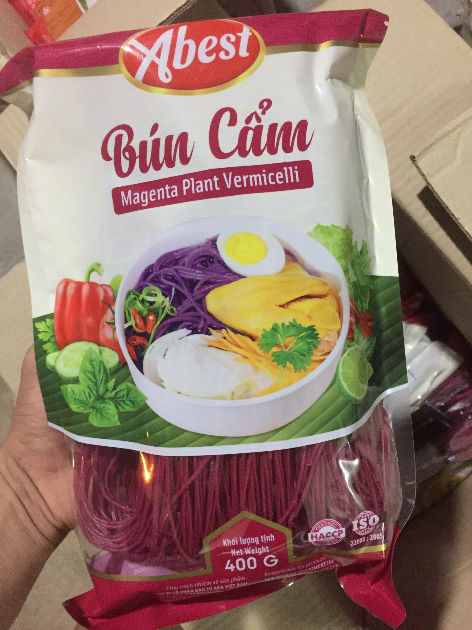 Bún cẩm khô ABEST gói 400G /Bún tươi Hữu cơ/Không phụ gia thực phẩm/không chất bảo quản