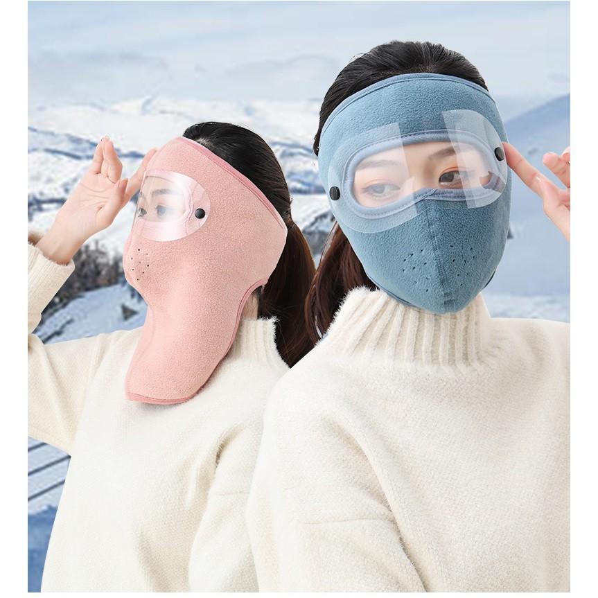 Hình ảnh Khẩu trang ninja trùm kín mặt thêm kính bảo vệ mắt chống nắng chống gió bụi nắng hanh mùa đông nam nữ