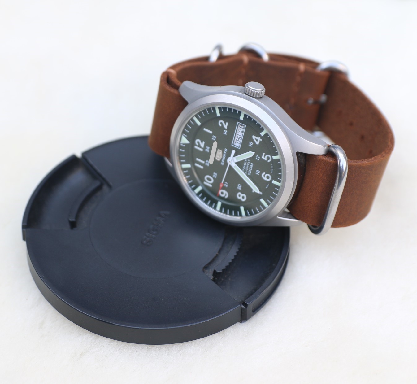 Dây đồng hồ NATO da sáp ngựa handmade