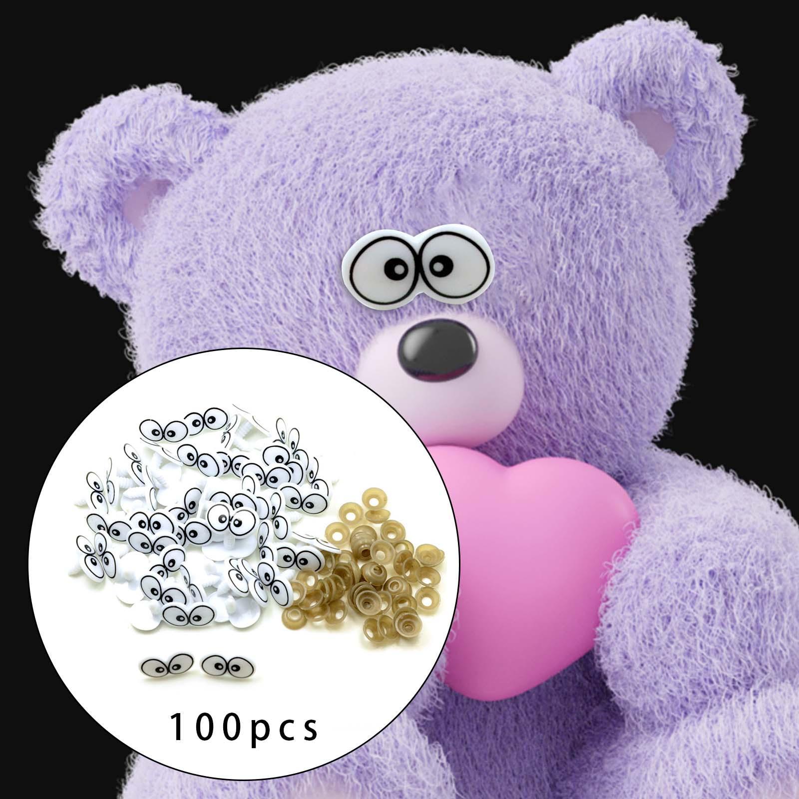 100pcs Cartoon Eyes Doll Toys Making Stuffed Animal Crafts Making for Teddy Bear Projects Supplies Animal Doll Stuffed Eyes