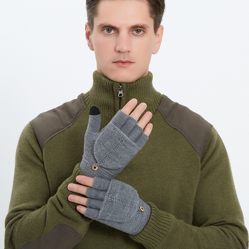 Găng tay nửa ngón nam nữ unisex, chất len cao cấp Golovejoy DZ102