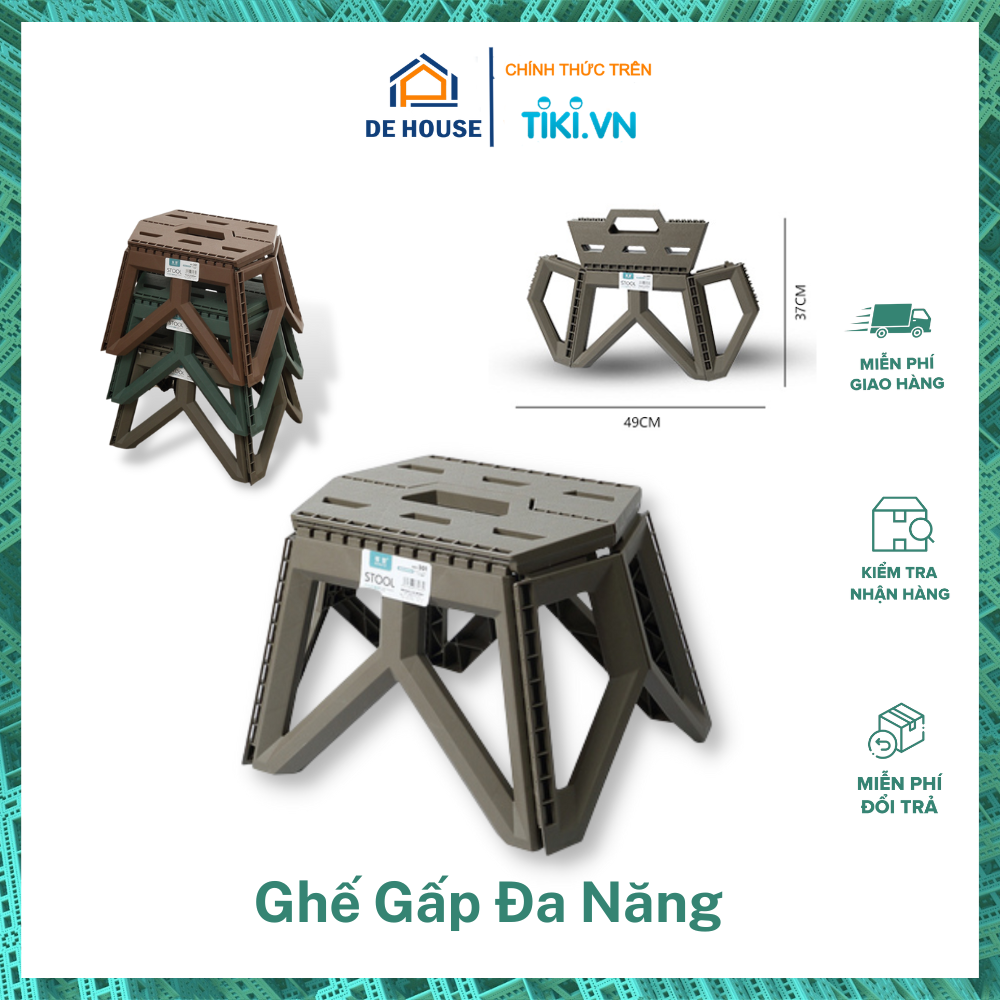 Ghế Nhựa Xếp Đa Năng Gấp Gọn Cầm Tay 23105 - Ghế Gấp Thông Minh Tiện Lợi Di Chi chuyển