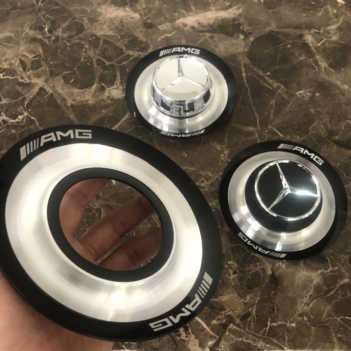 Logo chụp mâm, ốp lazang bánh xe ô tô Maybach AMG - Chất liệu hợp kim nhôm và nhựa ABS cao cấp