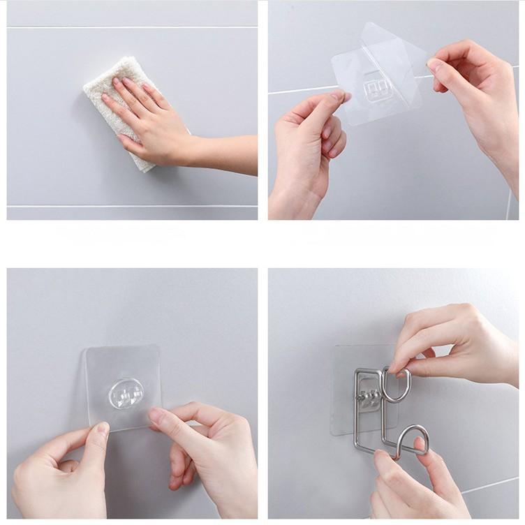 Móc dán tường inox treo thau chậu,móc treo đề đồ nhà tắm tiện dụng