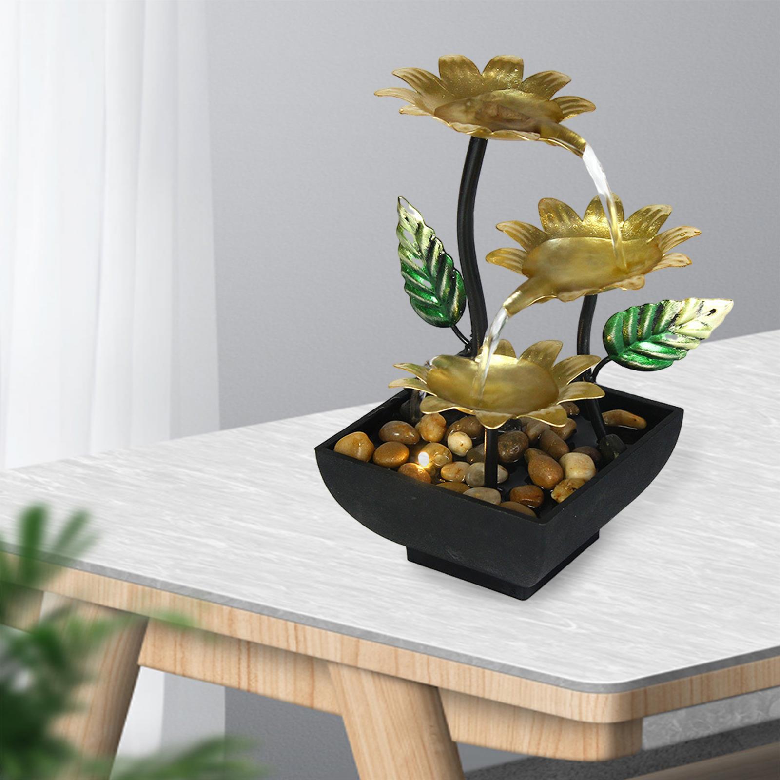 Tabletop Water Fountain Ornament Waterfall USB LED