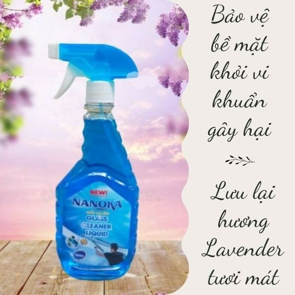 Nước lau kính Nanoka 500ml Siêu sạch, hạn chế bám bụi, không để lại vết sọc trên kính