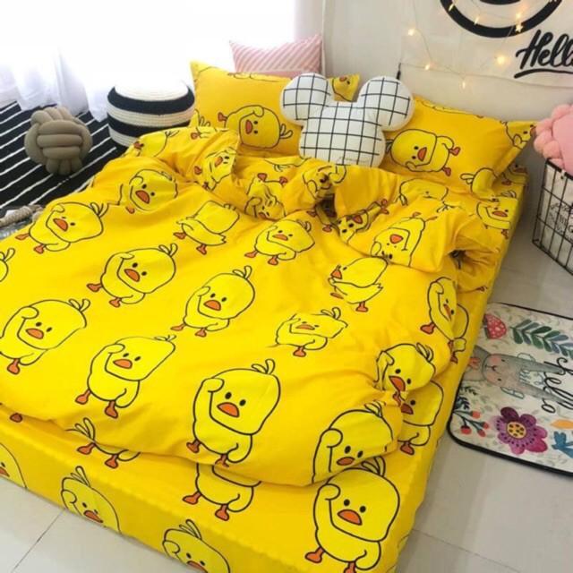 Bộ Chăn Ga Gối Poly Cottong Vịt Vàng