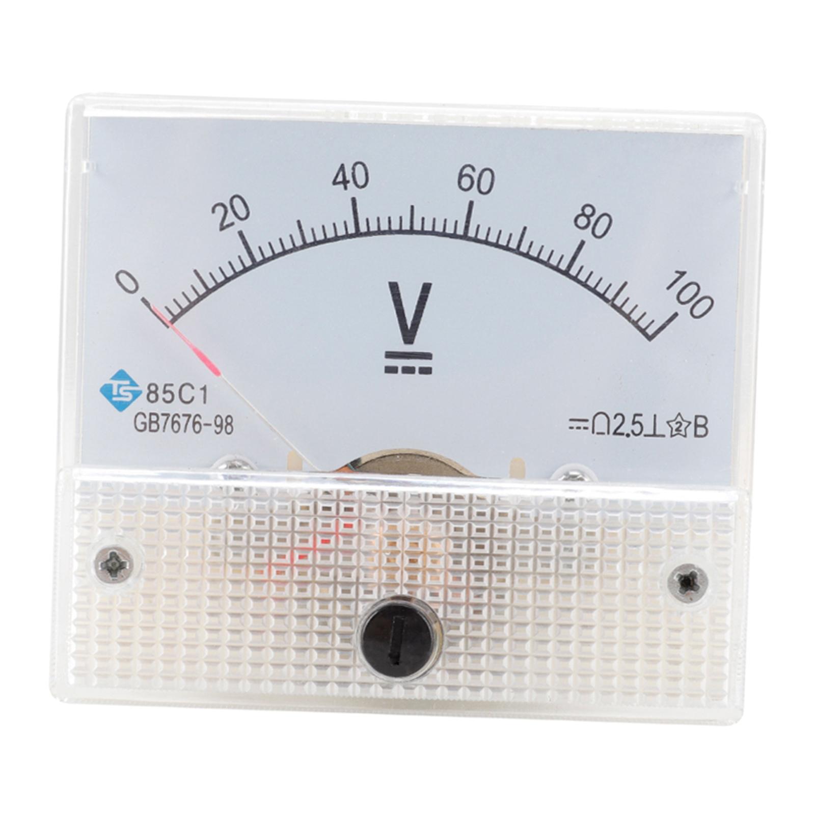 2x Voltage Analogue Voltmeter, Professional Durable 2.5 Accuracy Voltage Analog Voltmeter Panel Voltmeter DC - DC 0-100V