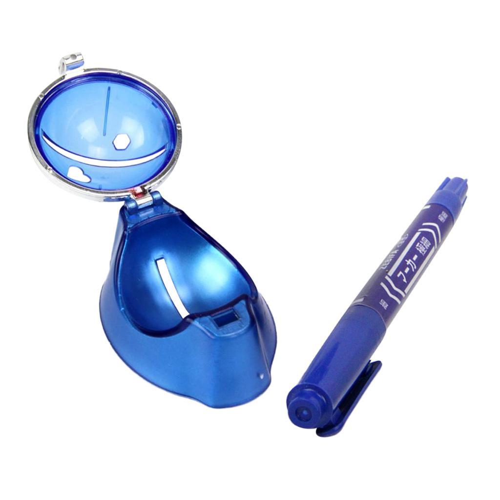 2 Golf Ball Liner Marker Putting Drawing Alignment Tool with Pen Blue