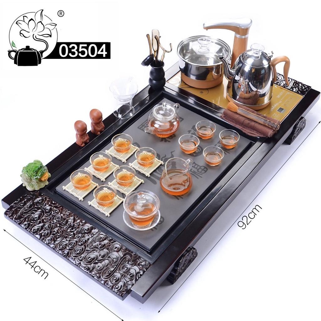 Bàn trà điện mã 035 gỗ sồi mặt đá - bàn trà điện thông minh đa năng - bảo hành 12 tháng - làm quà tặng, quà biếu lịch sự, sang trọng, ý nghĩa.