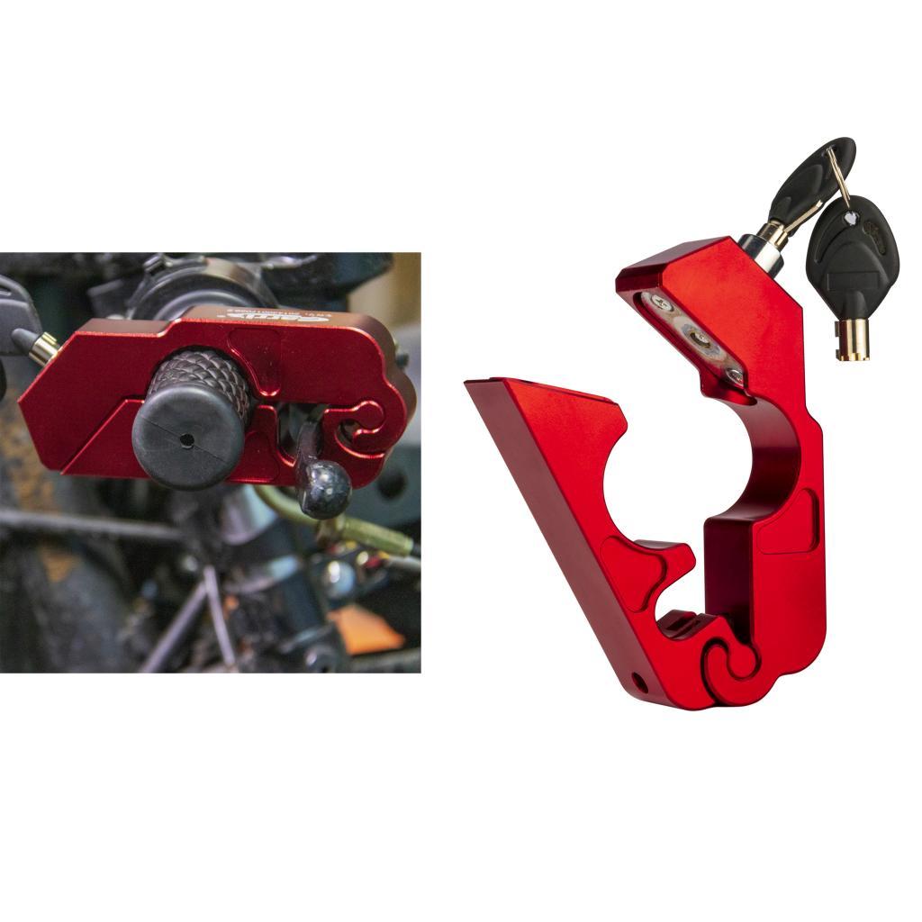 Red Motorcycle Lock Anti Theft Bicycle Handlebar Grip Lock for Scooters ATV Street Bike Dirt Bike Motorbike