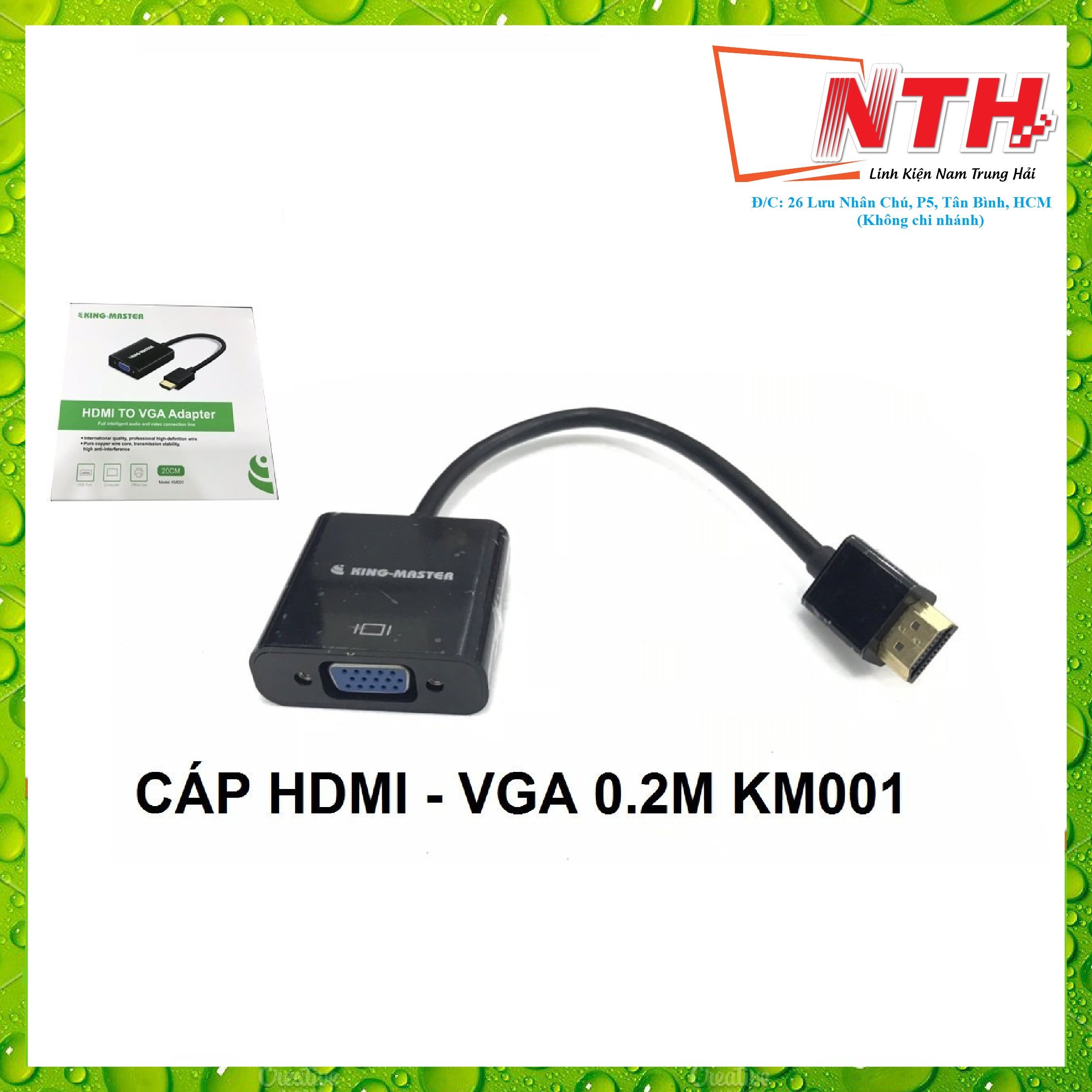 Cáp HDMI ra VGA 0.2M KM001