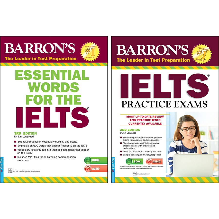 Combo 2 Cuốn :  Barron'S_IELTS Practice Exams 3rd Edition + Essential Words For The IELTS 3rd Edition