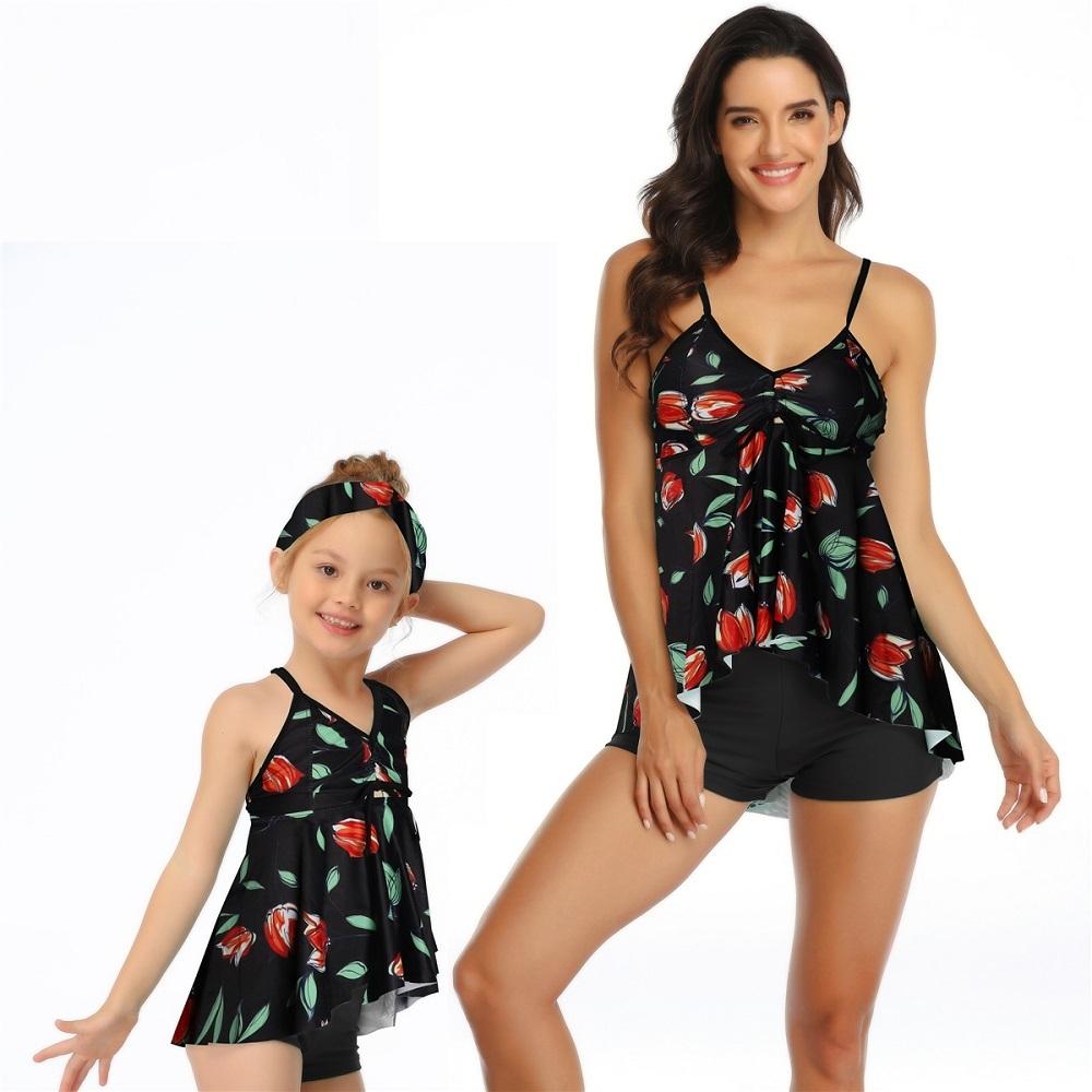 Cha Mẹ-Con Đồ Bơi Mùa Hè Mẹ Con Gái Bikini Áo Tắm Họ Phù Hợp Với Mẹ Cô Gái Đi Biển Họ Phù Hợp Với Đồ Bơi