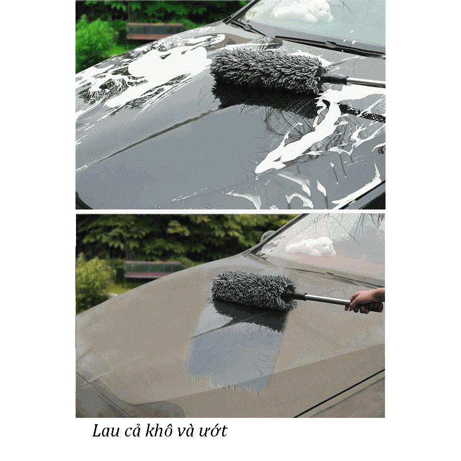 Cây lau xe TRÒN loại đẹp đa năng kéo dài cán
