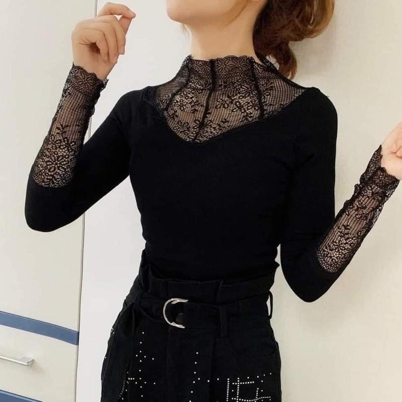 Áo ren lót lông giữ nhiệt sang chảnh