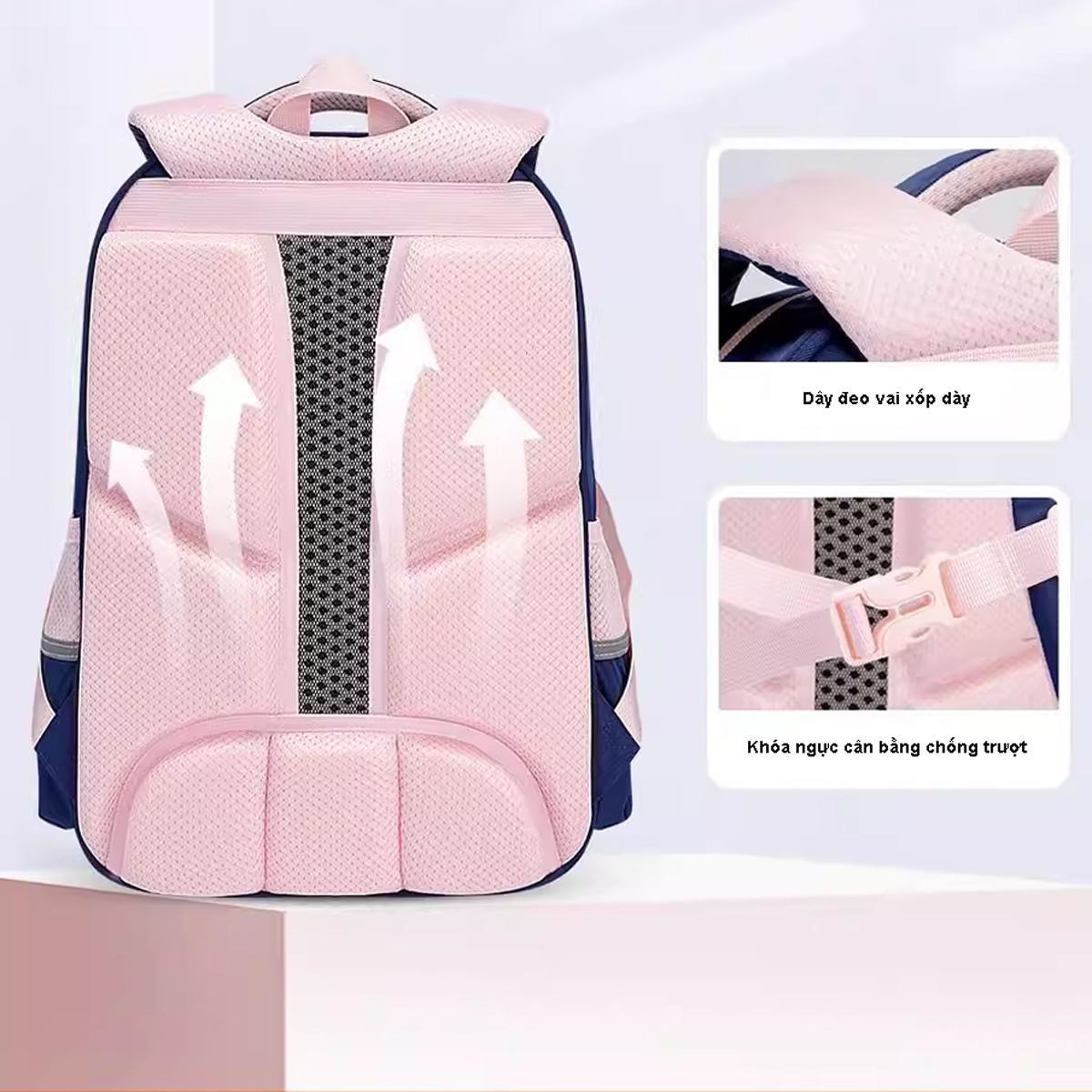 Ba Lô Chống Gù - Sun Eight 22339 - Màu Hồng Tím, Xanh Navy, Đỏ, Nâu, Xanh Lá
