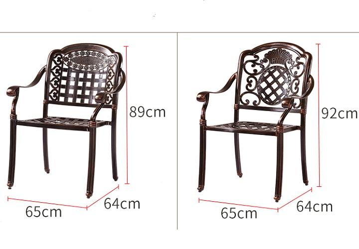 Bàn ghế nhôm đúc ngoài trời, bộ bàn dài 6 ghế