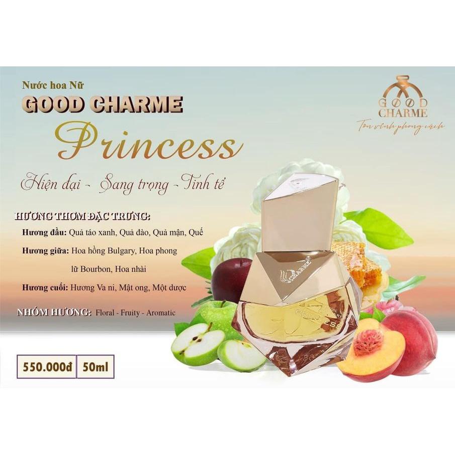 Nước hoa nữ cao cấp, Charme Princess, mùi hương nhẹ nhàng, sang trọng như một nàng công chúa, 50ml