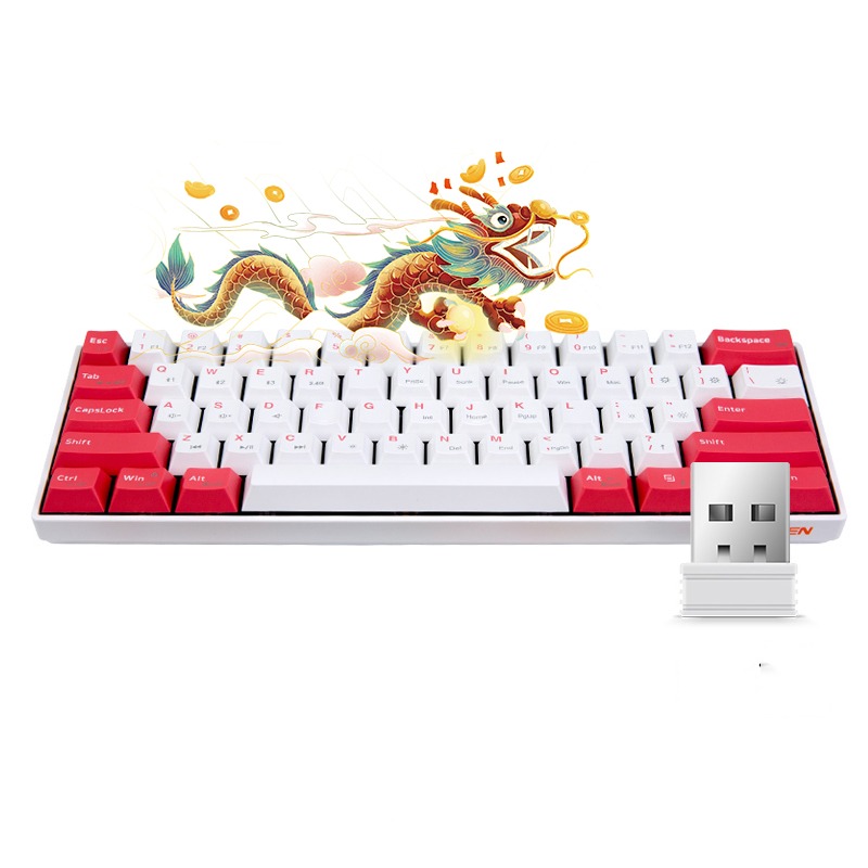 Bàn phím cơ không dây Newmen GM610-PRO ( Long &amp; Hổ/ Hạc Vũ Ánh Trăng) - Hàng Chính Hãng