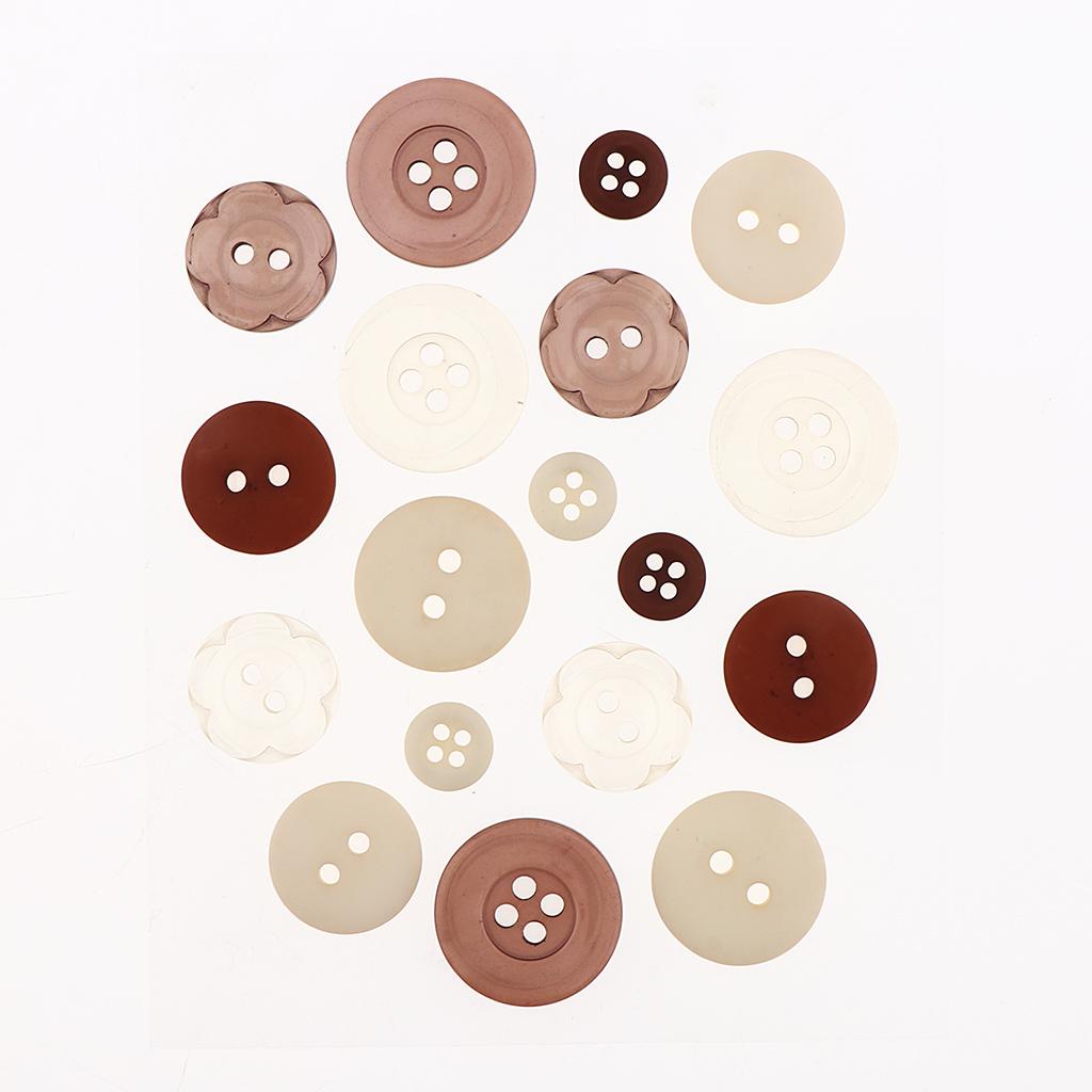 18x self adhesive assorted resin fastener button for DIY craft