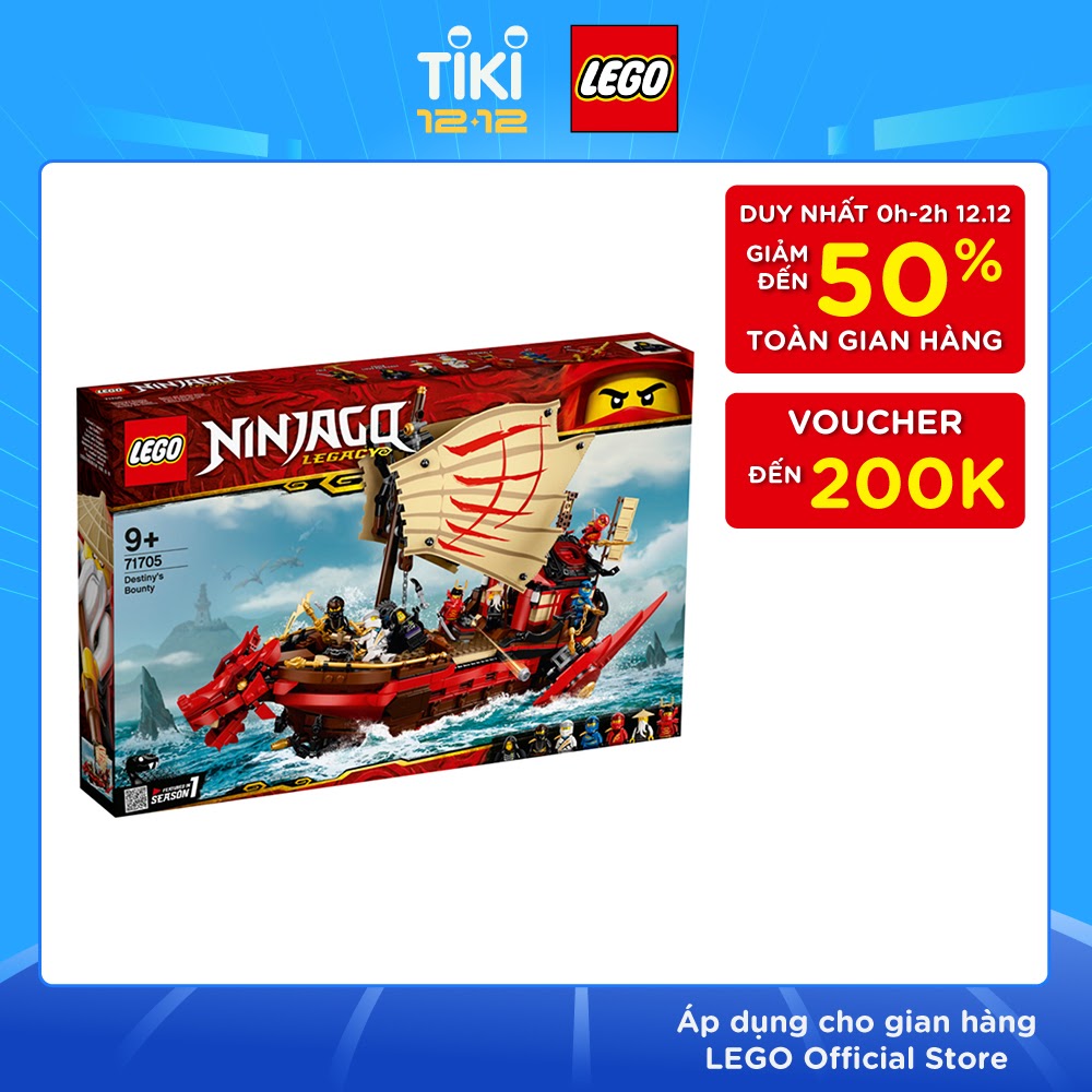 Đồ chơi lắp ráp mô hình LEGO NINJAGO Siêu tàu chiến Destiny's Bounty 71705