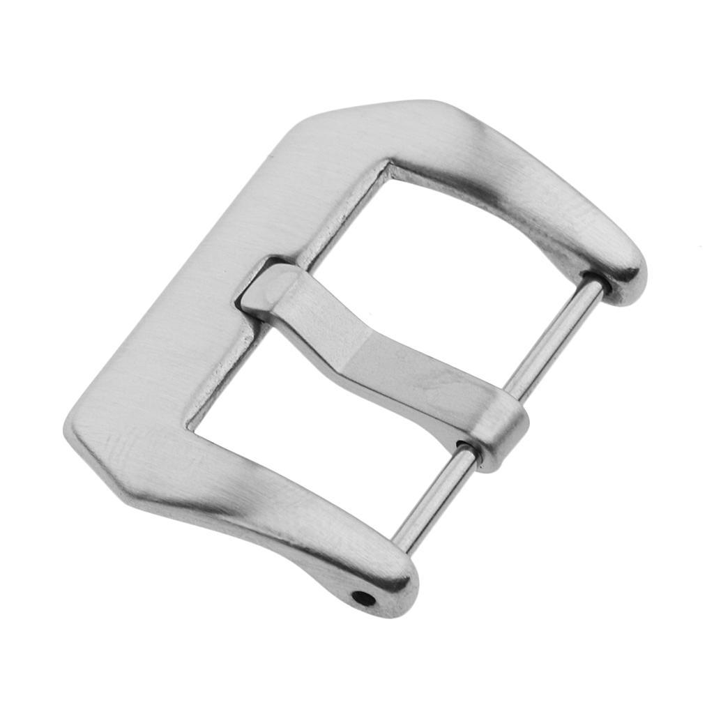 3-7pack Brushed Stainless Steel Watch Bands Buckle Screw In Pin Clasp 18mm